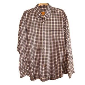 Robert Talbott Carmel Blue and White Plaid Sz. L